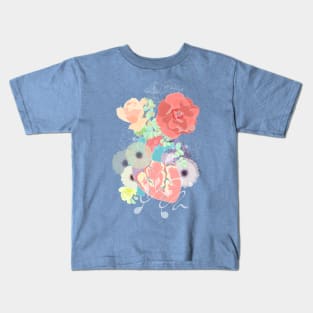 A heart, a bird and flowers Kids T-Shirt